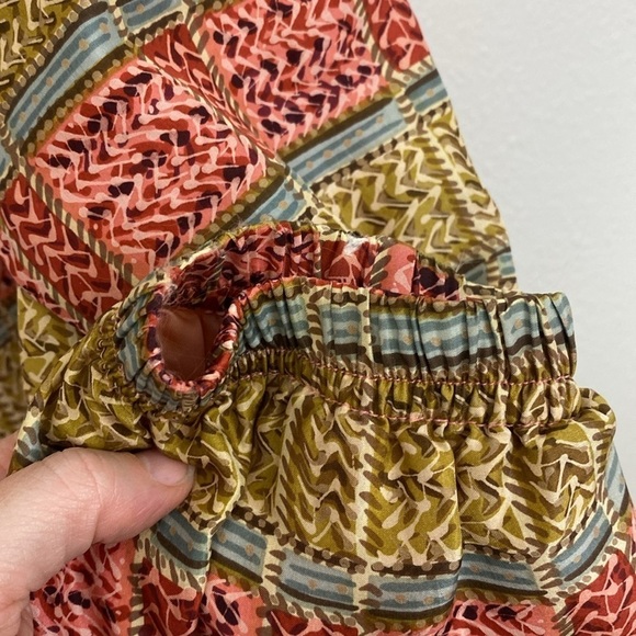 Vintage 90s 100% Silk Windbreaker Pink and Tan Boho print size XL - Picture 8 of 8